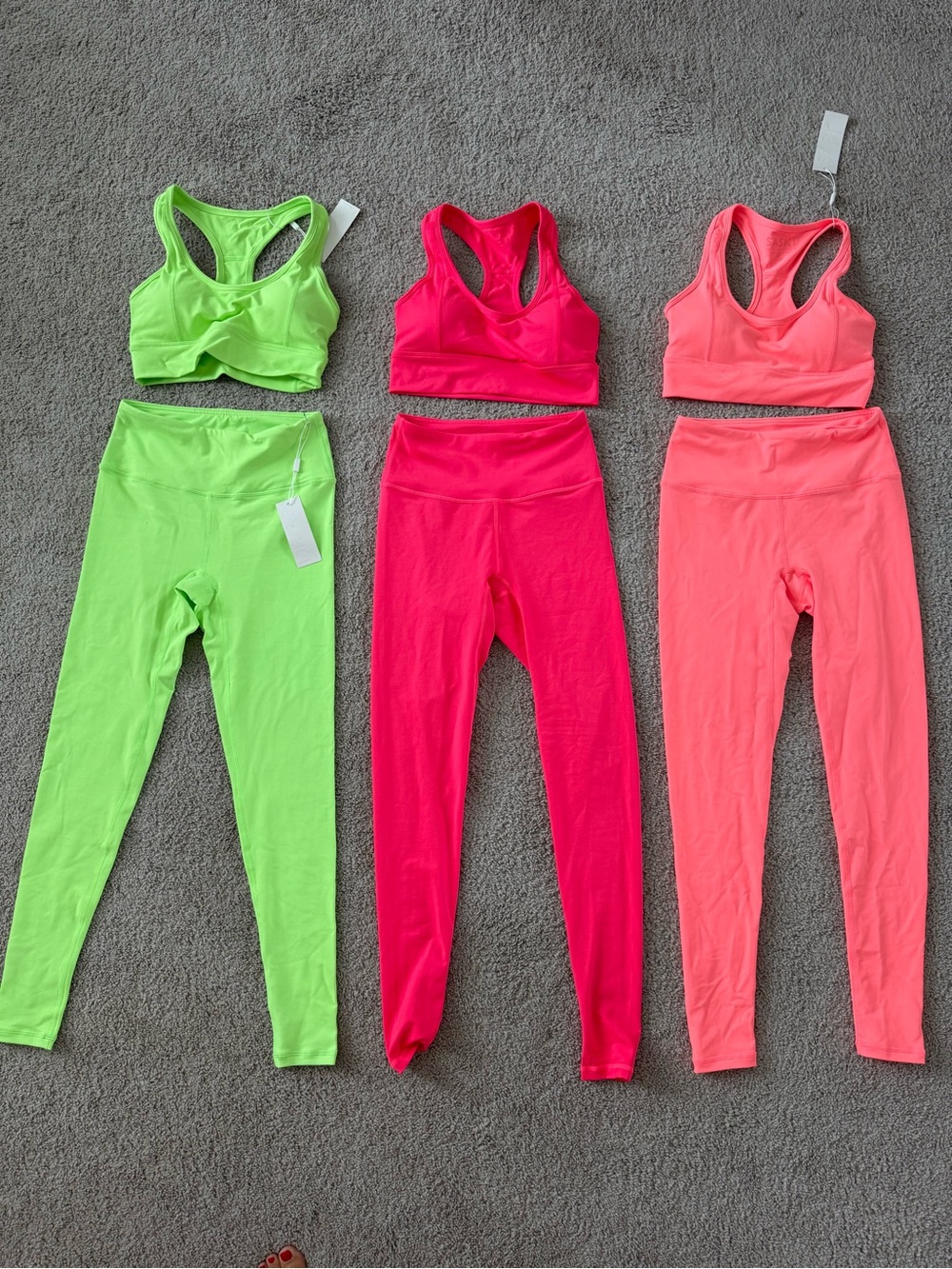 Saski collection neon leggings and sports bra sets